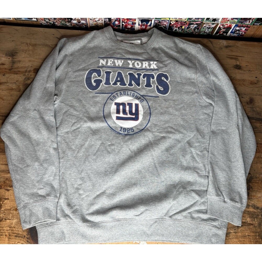 NFL New York Giants Crewneck Sweatshirt Gray Blue Men’s Size XL Football 1925